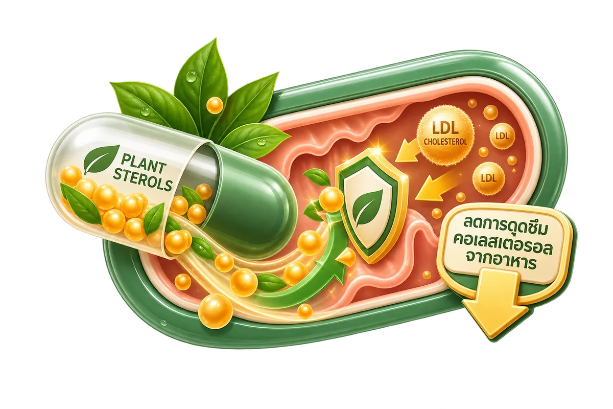ภาพประกอบ Plant Sterols บริเวณระบบทางเดินอาหาร